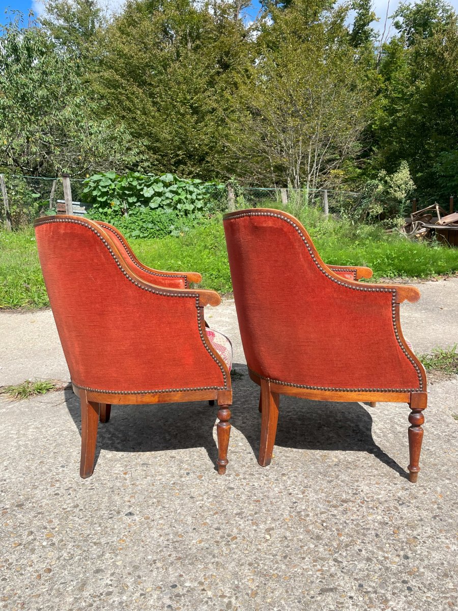 Paire de bergère 1930 style Louis XVI Art déco  -photo-3