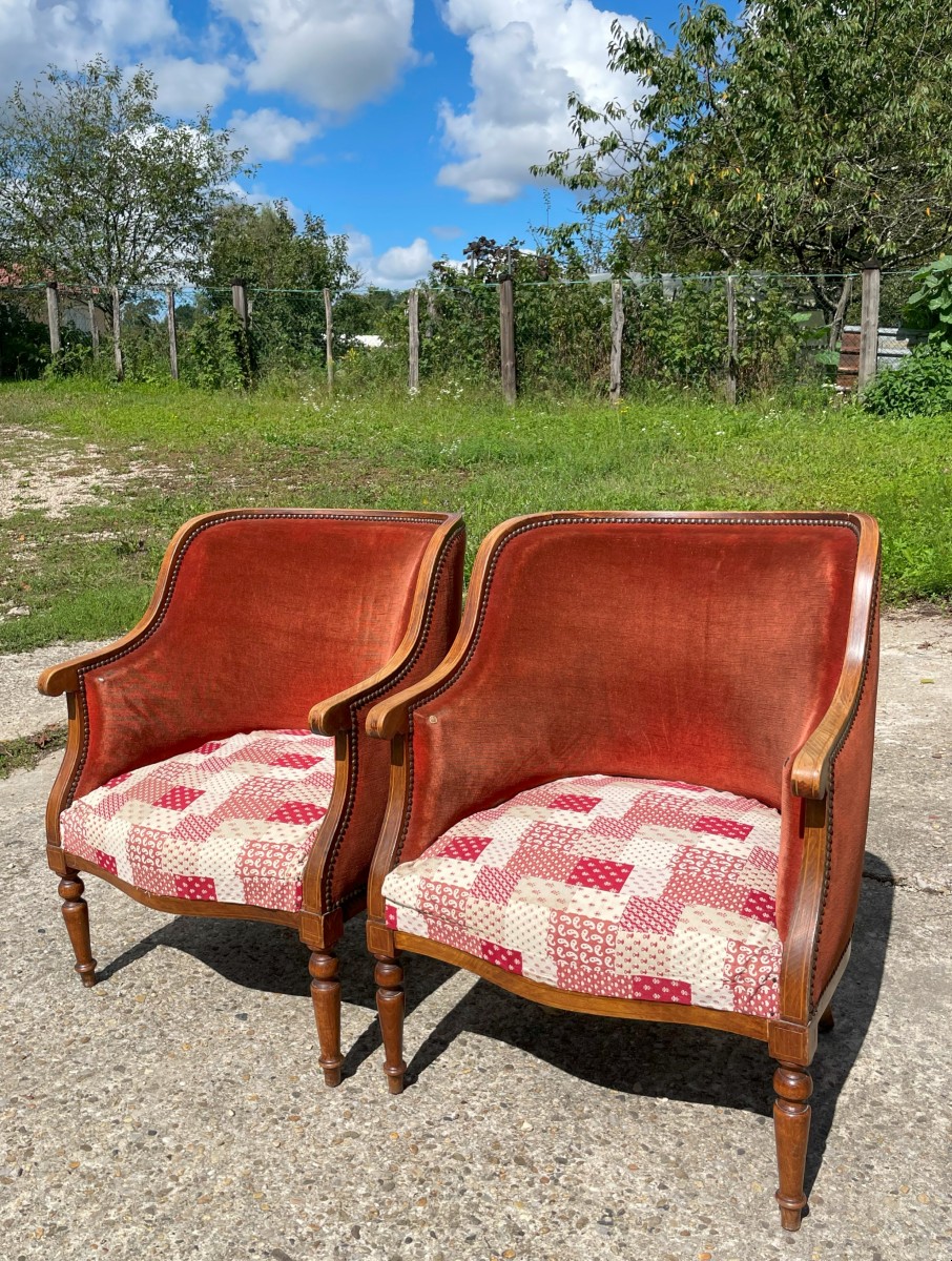 Paire de bergère 1930 style Louis XVI Art déco  