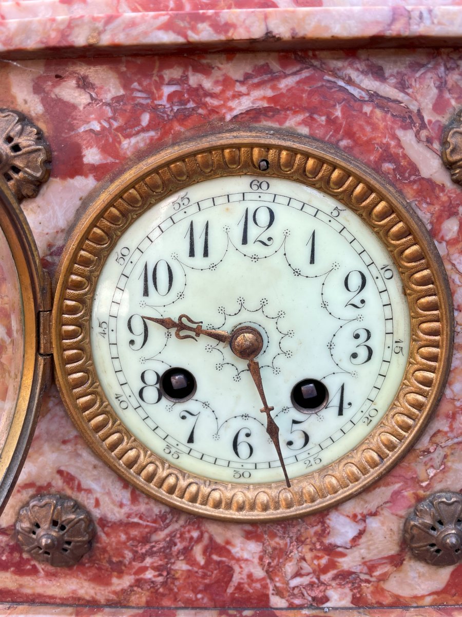 Pendule de cheminée en marbre -photo-2