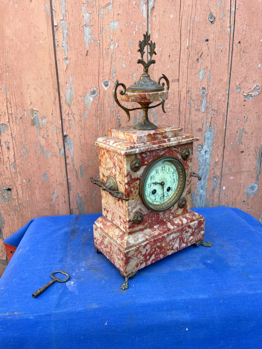 Pendule de cheminée en marbre -photo-6