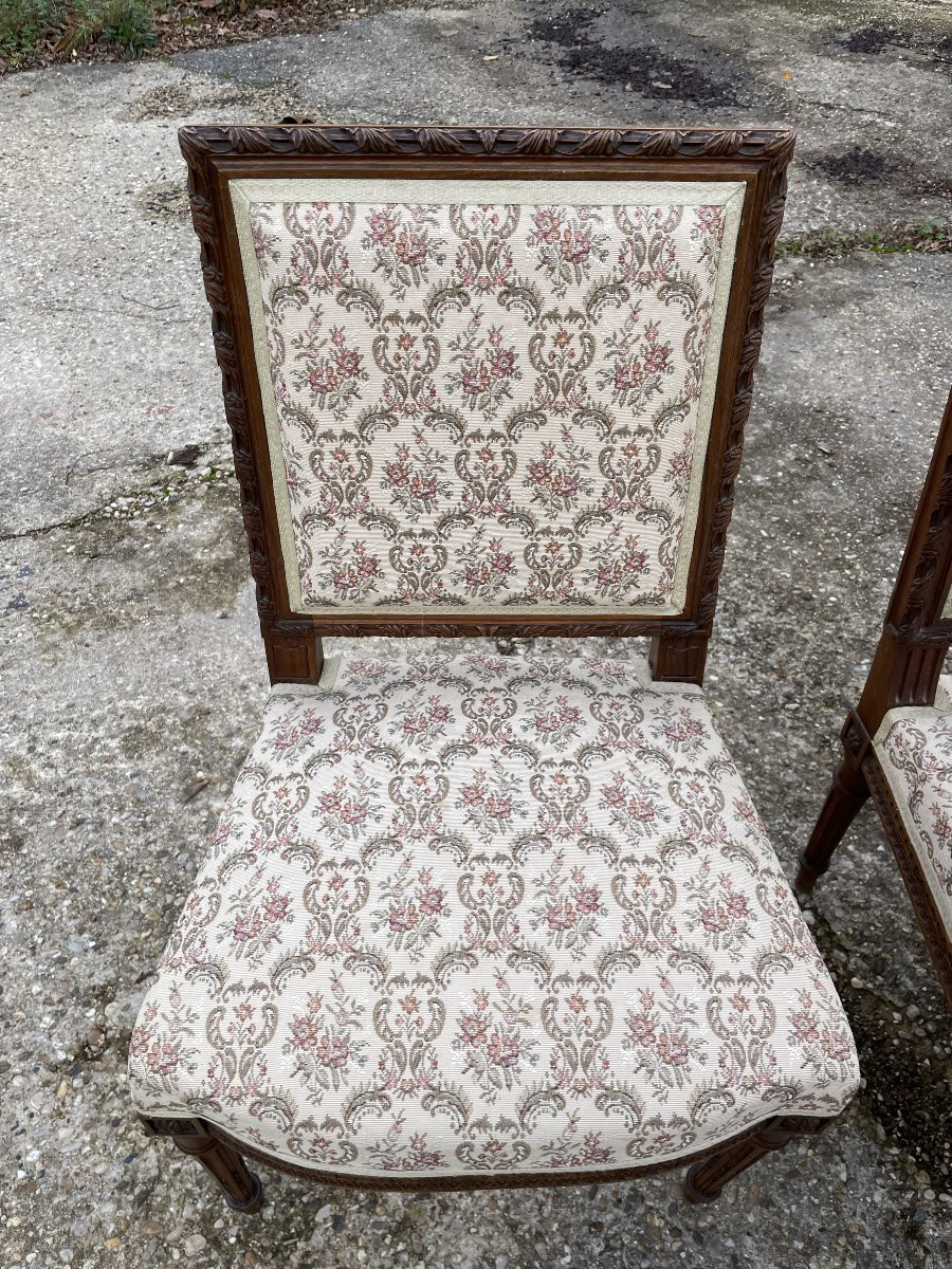 Banquette et 2 chaises style Louis XVI  en bon état-photo-5