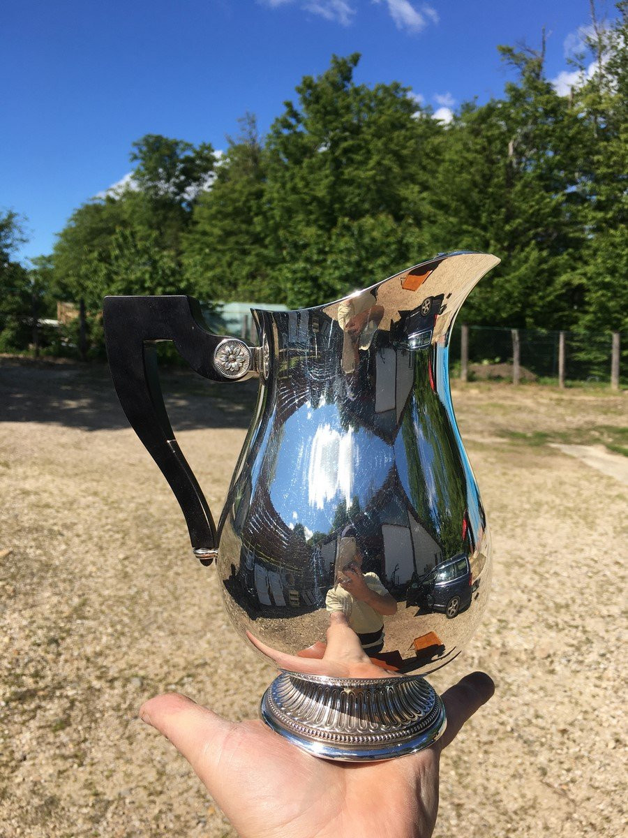 Cristofle Water Pitcher Or Carafe In Silver-plated Metal, Very Good Condition-photo-5