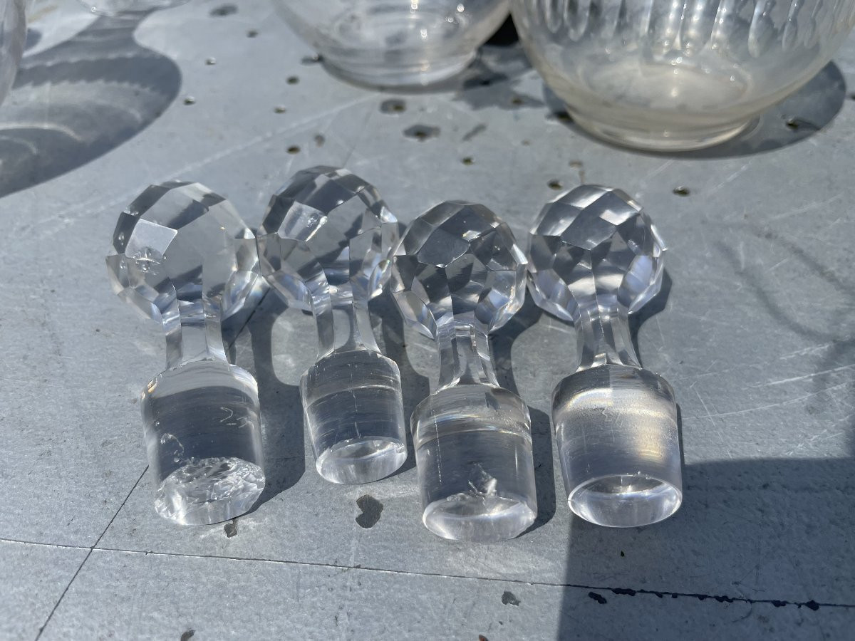 4 Complete And Unbroken Glass Carafes-photo-4