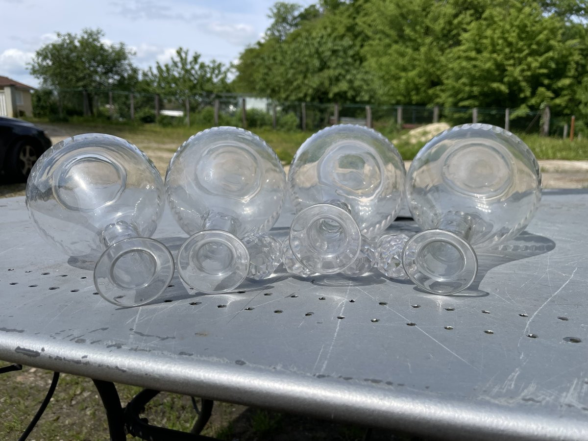 4 Complete And Unbroken Glass Carafes-photo-6