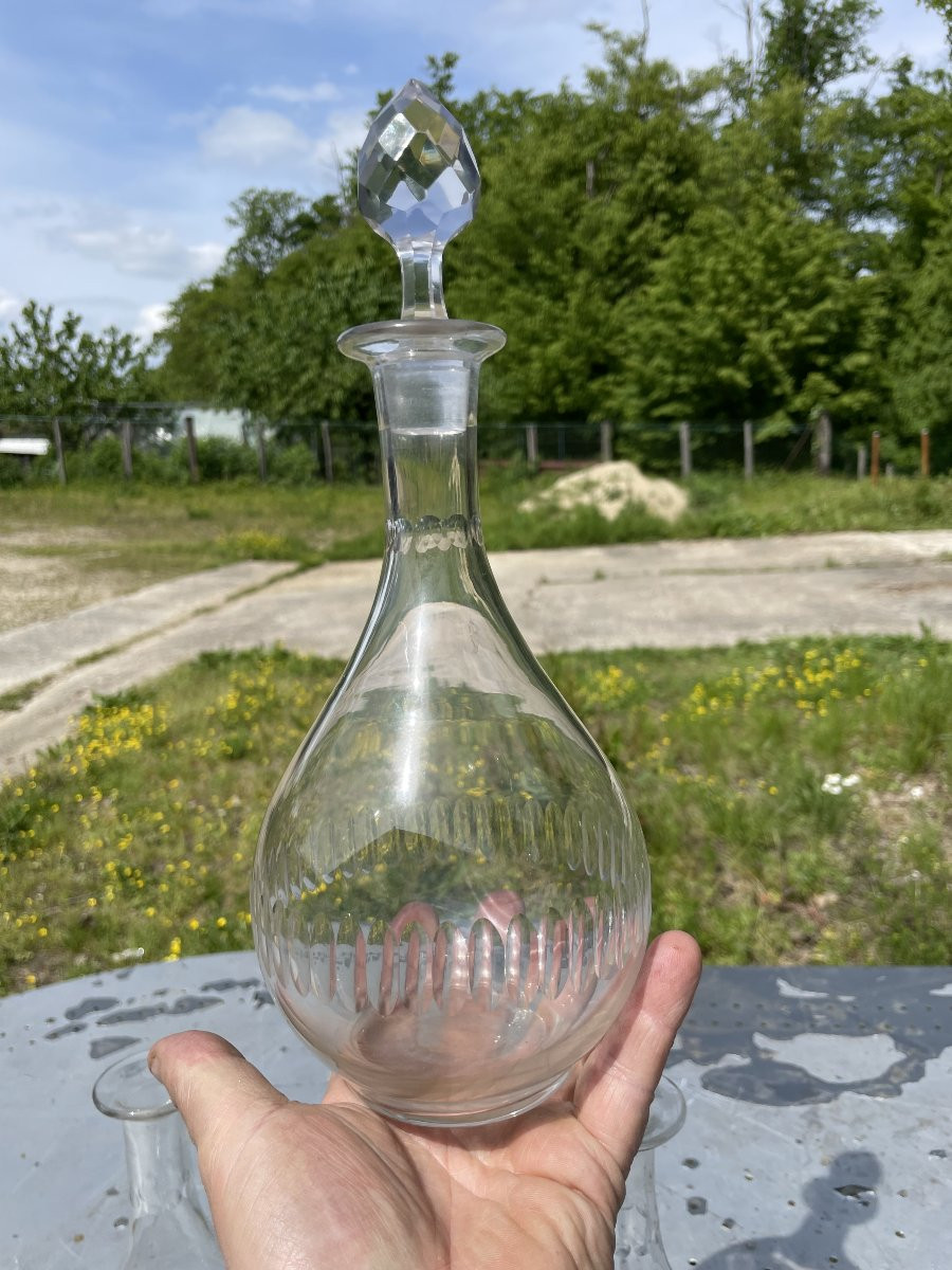 4 Complete And Unbroken Glass Carafes-photo-8