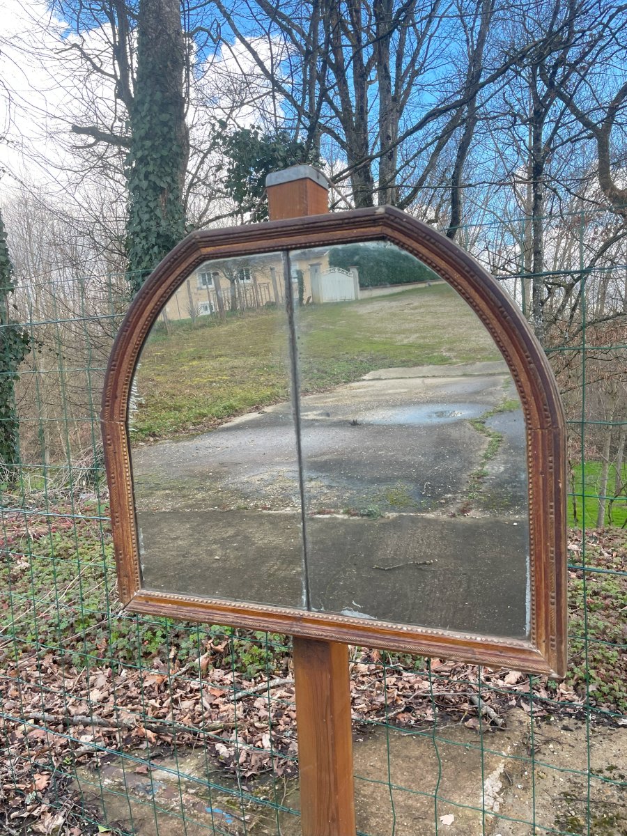 18th Century Wood And Plaster Mirror - 72x62cm-photo-4