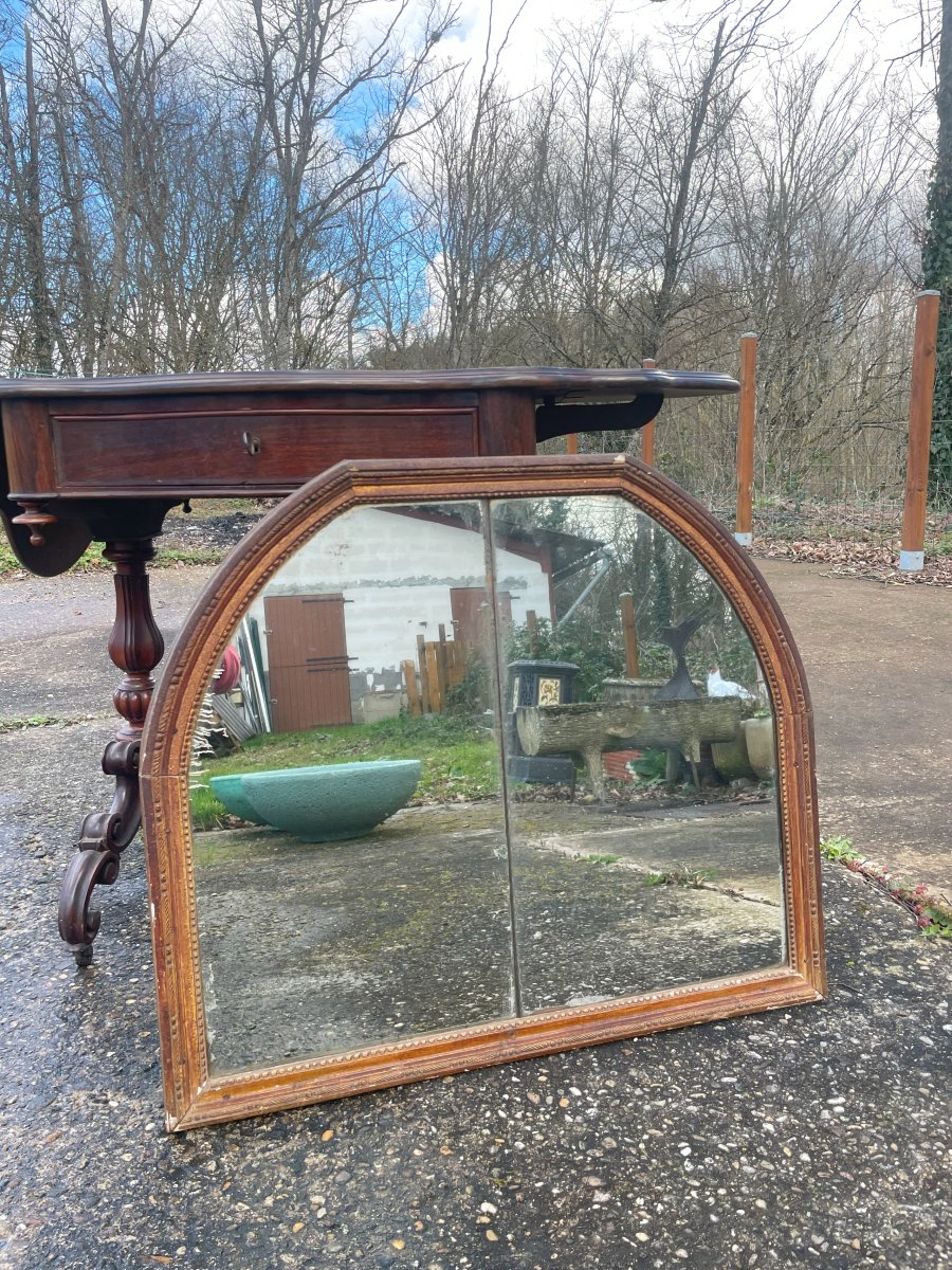 18th Century Wood And Plaster Mirror - 72x62cm-photo-1