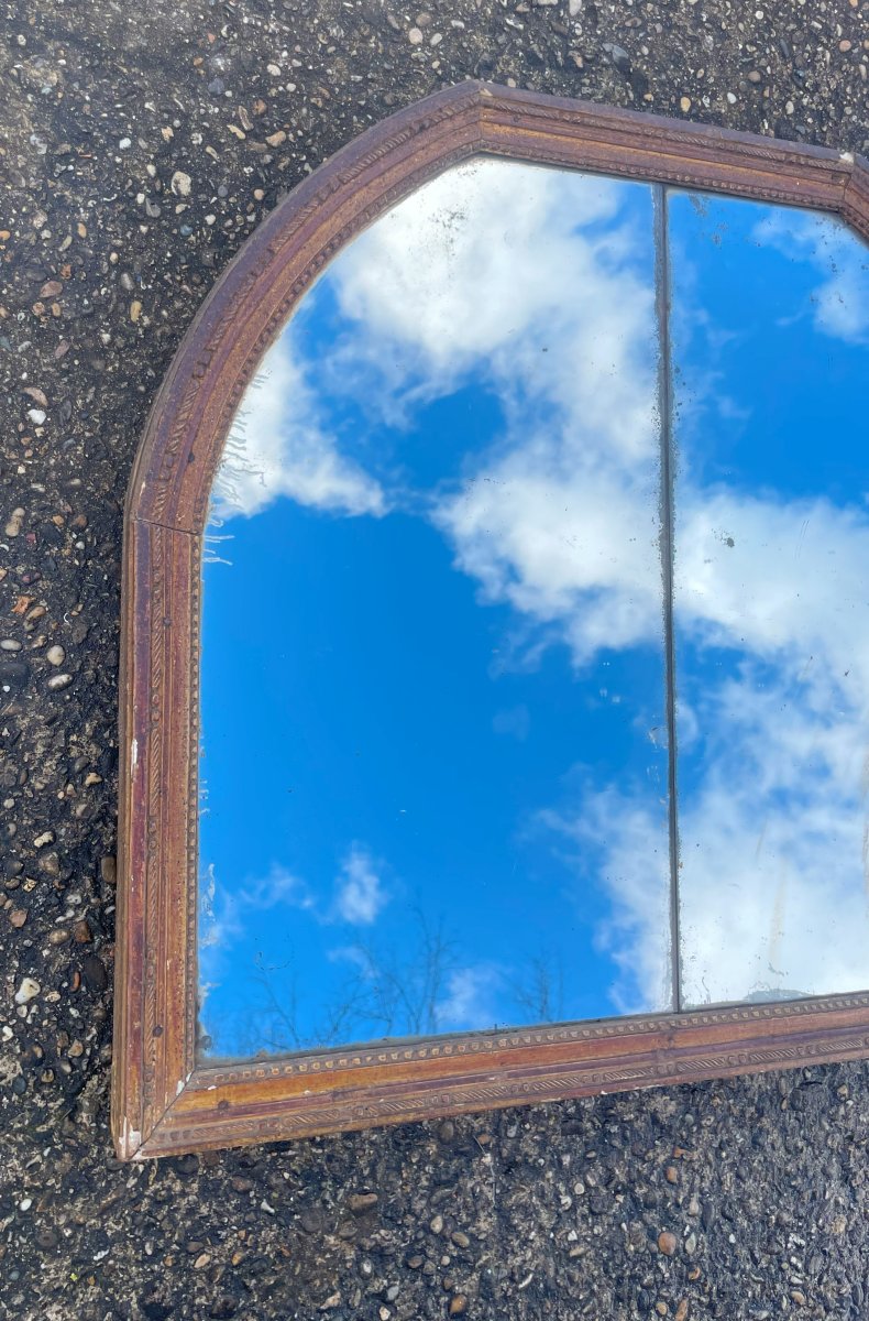 18th Century Wood And Plaster Mirror - 72x62cm-photo-2