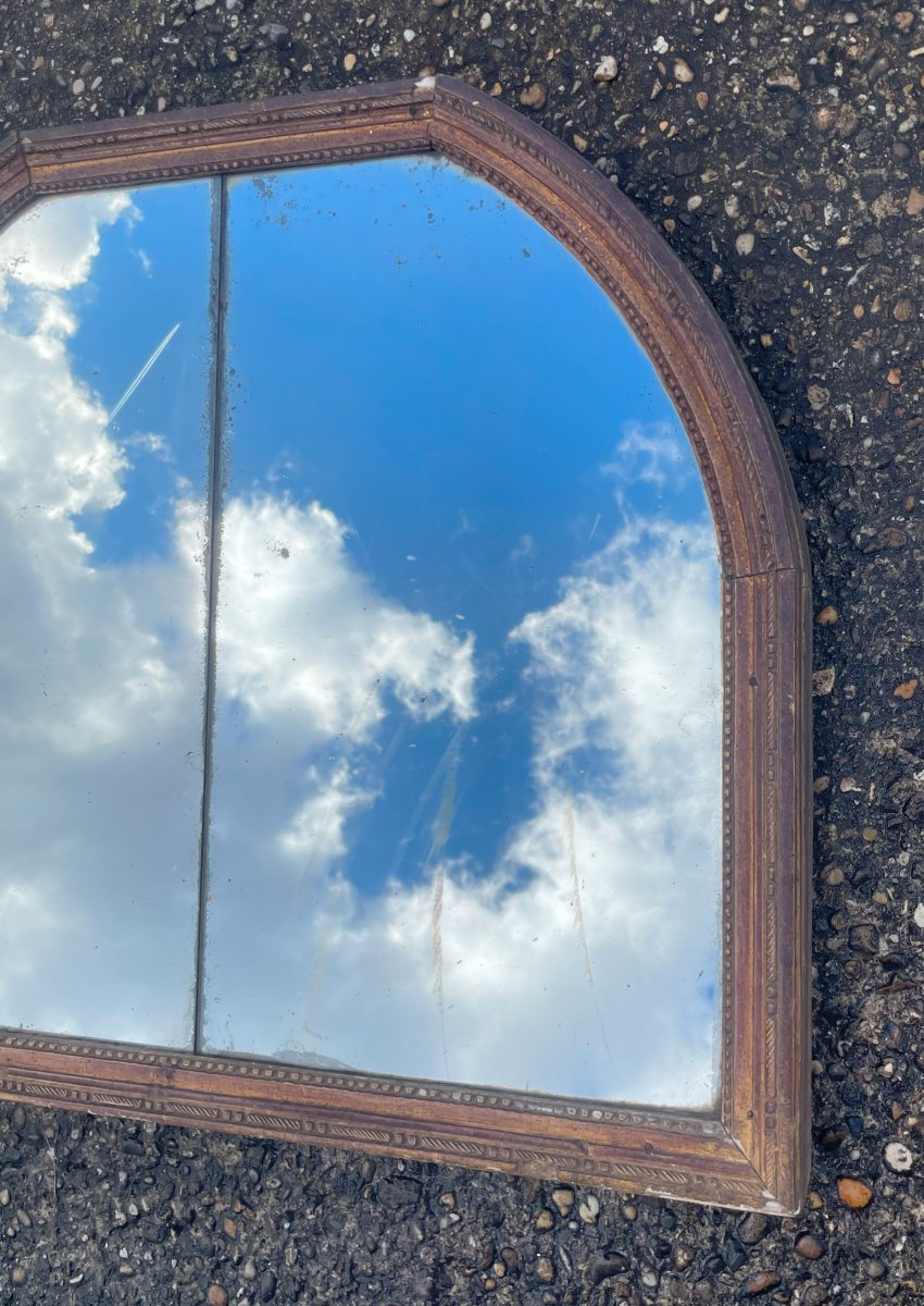 18th Century Wood And Plaster Mirror - 72x62cm-photo-3
