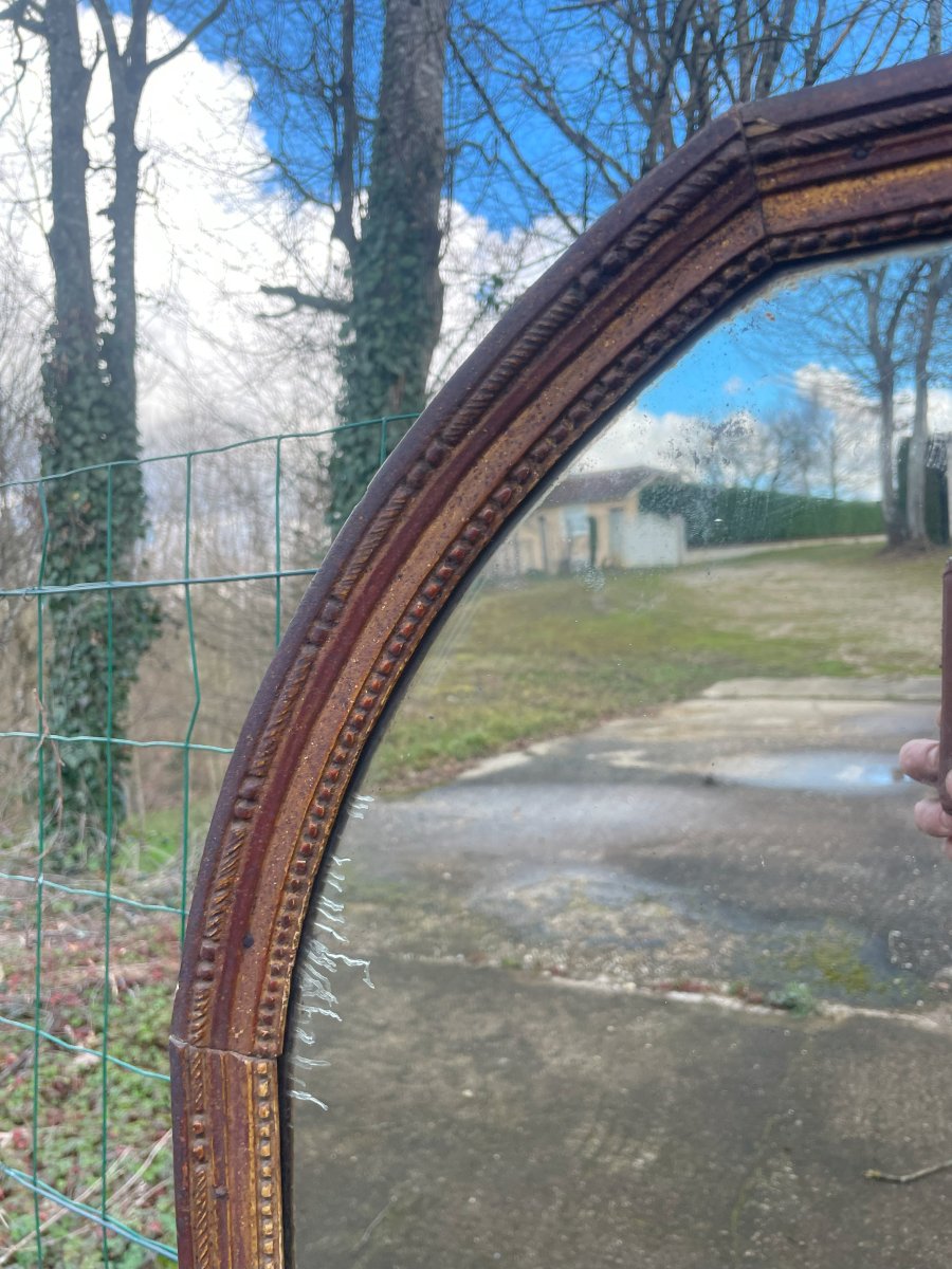 18th Century Wood And Plaster Mirror - 72x62cm-photo-6