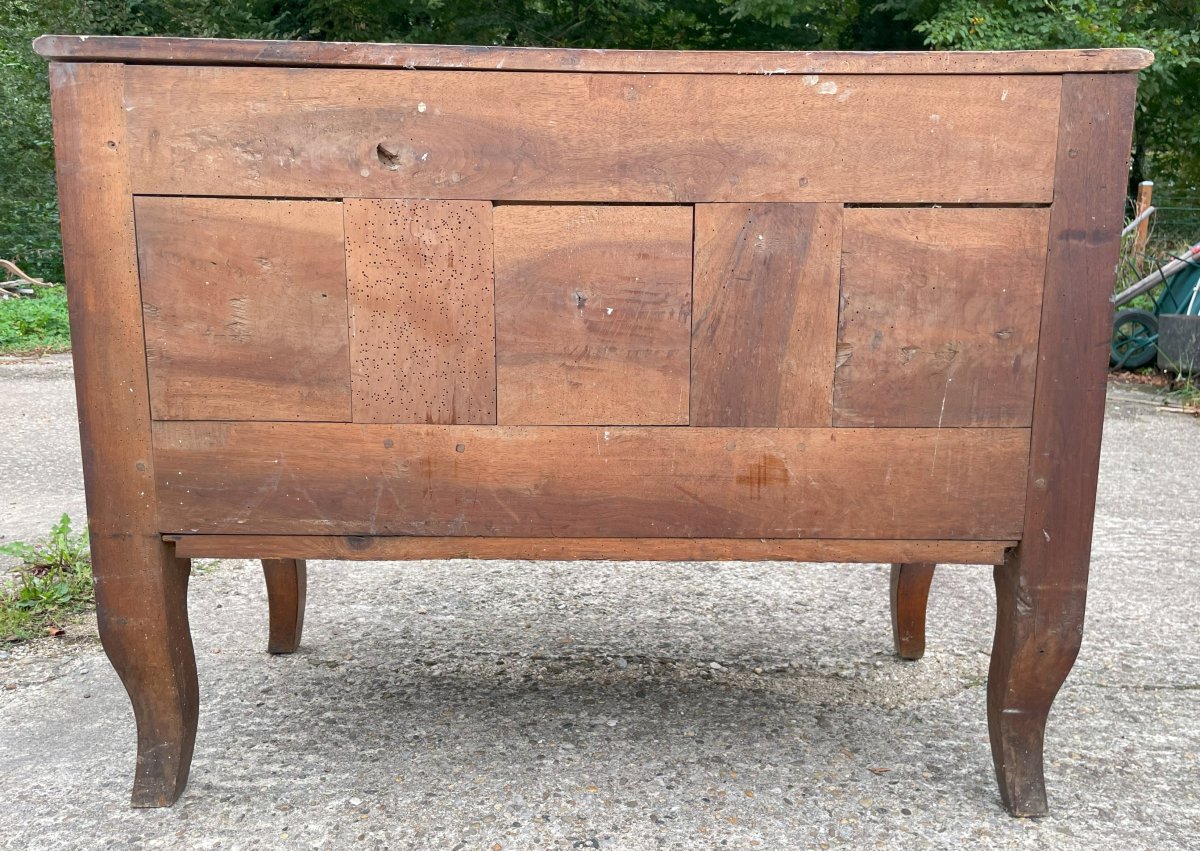 Louis XV Chest Of Drawers In Solid Walnut-photo-3