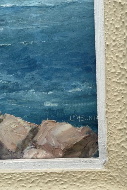 Oil Painting By L Meunier "the Sea" 104 X 69cm-photo-2