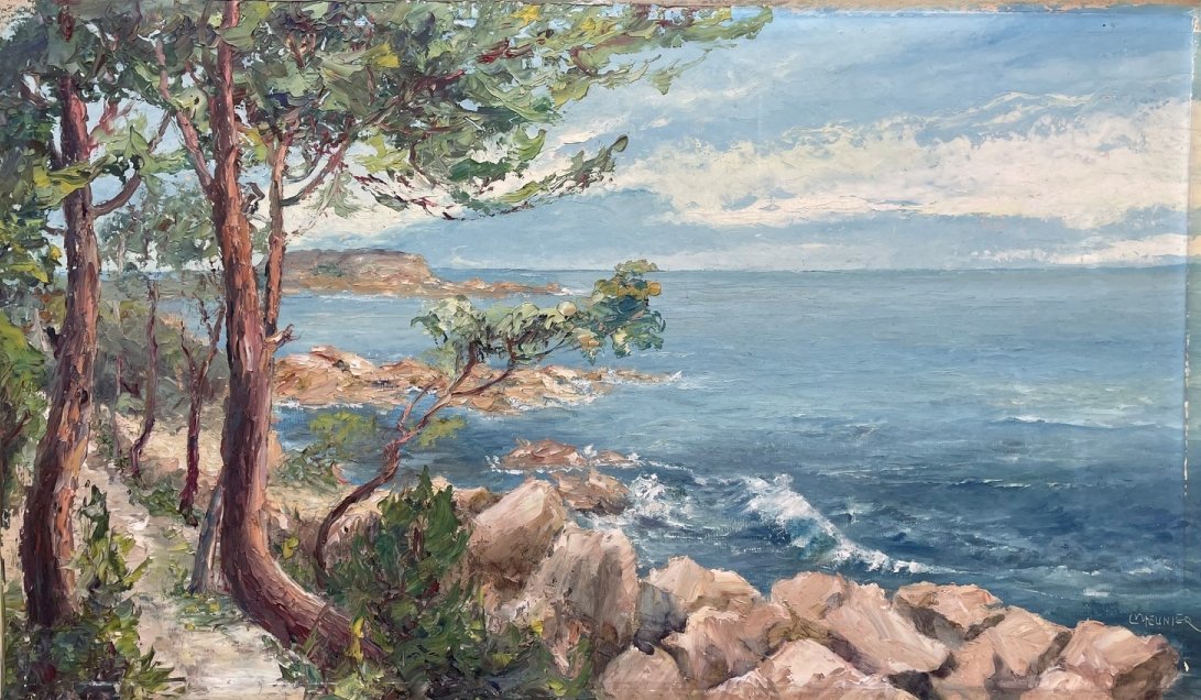 Oil Painting By L Meunier "the Sea" 104 X 69cm-photo-4