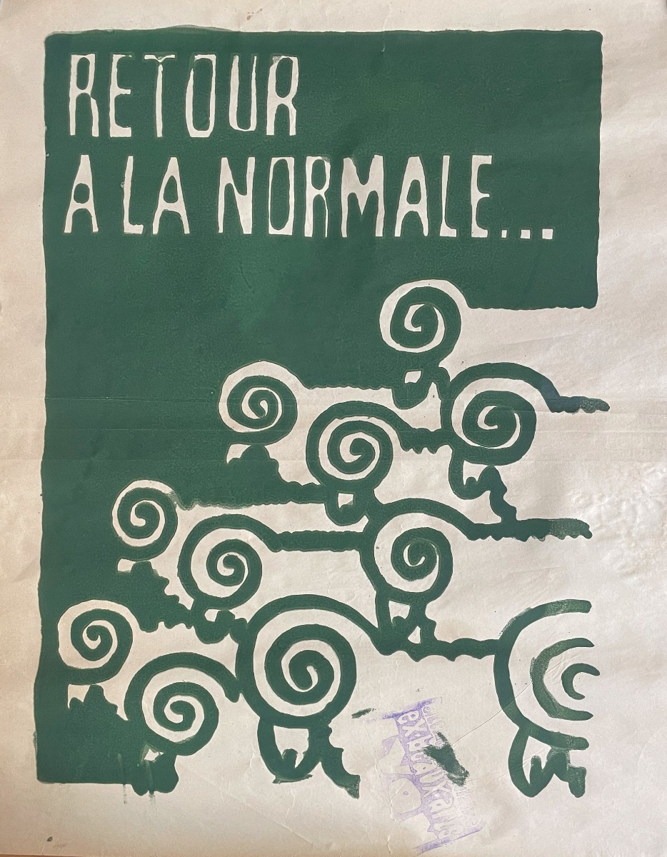 Poster From The 60s And 70s From The Beaux-arts De Lyon "back To Normal..."