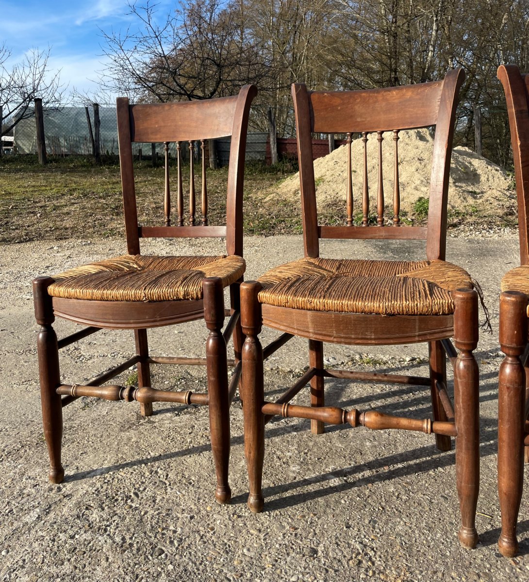 5 Chaises de campagne paillées .-photo-2