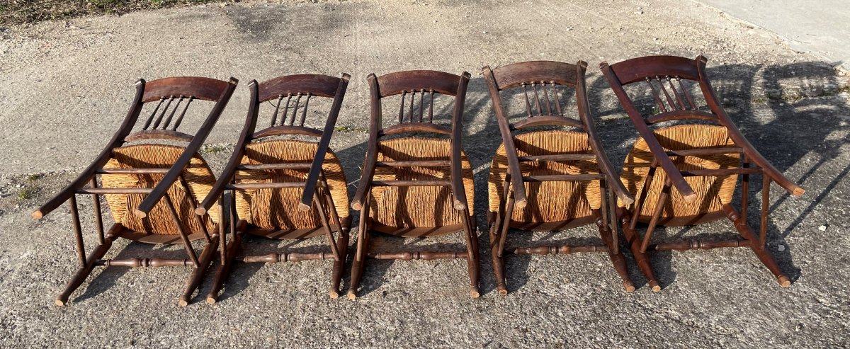 5 Chaises de campagne paillées .-photo-3