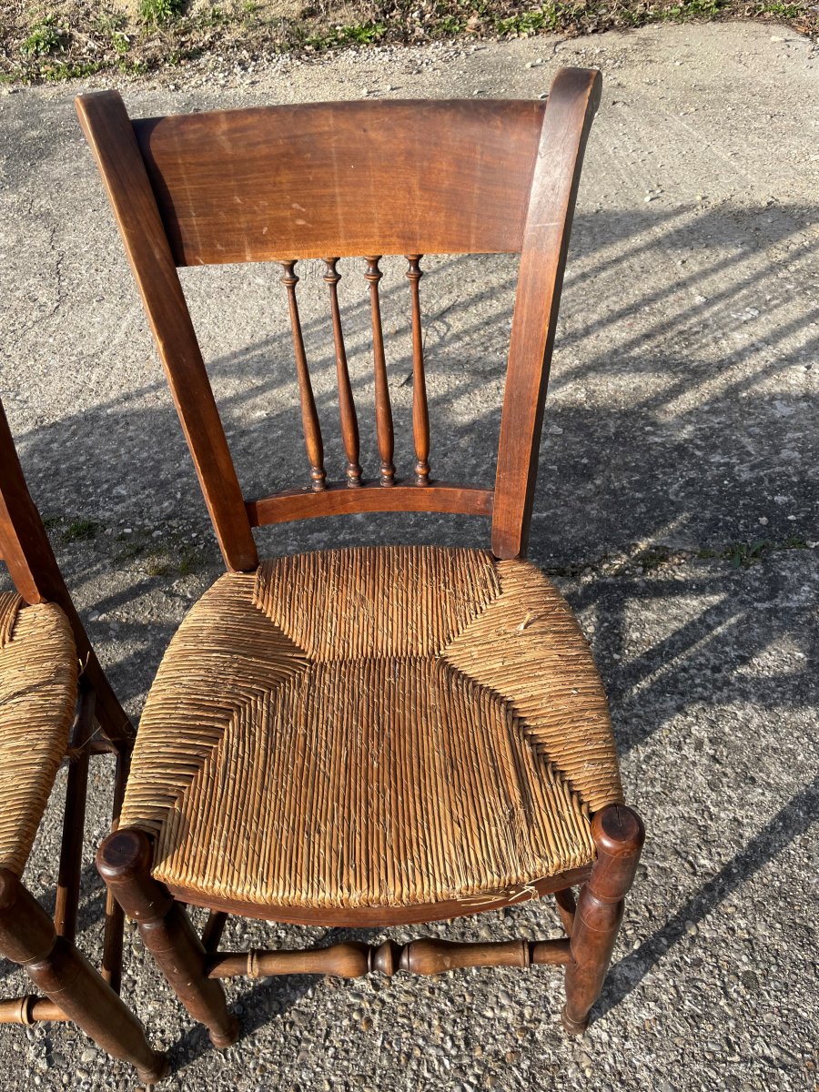 5 Chaises de campagne paillées .-photo-1