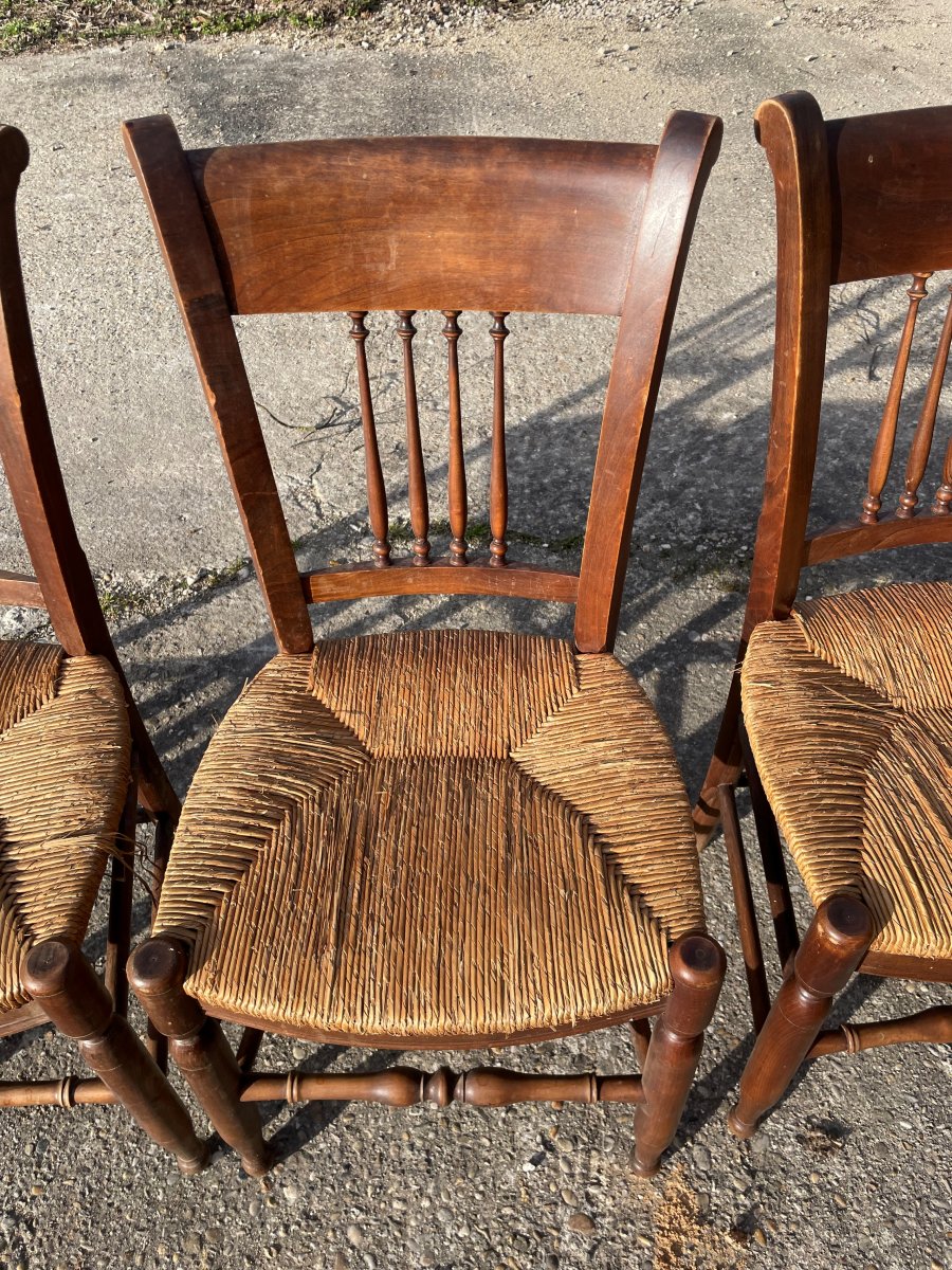 5 Chaises de campagne paillées .-photo-3