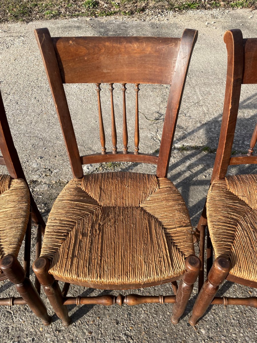 5 Chaises de campagne paillées .-photo-4