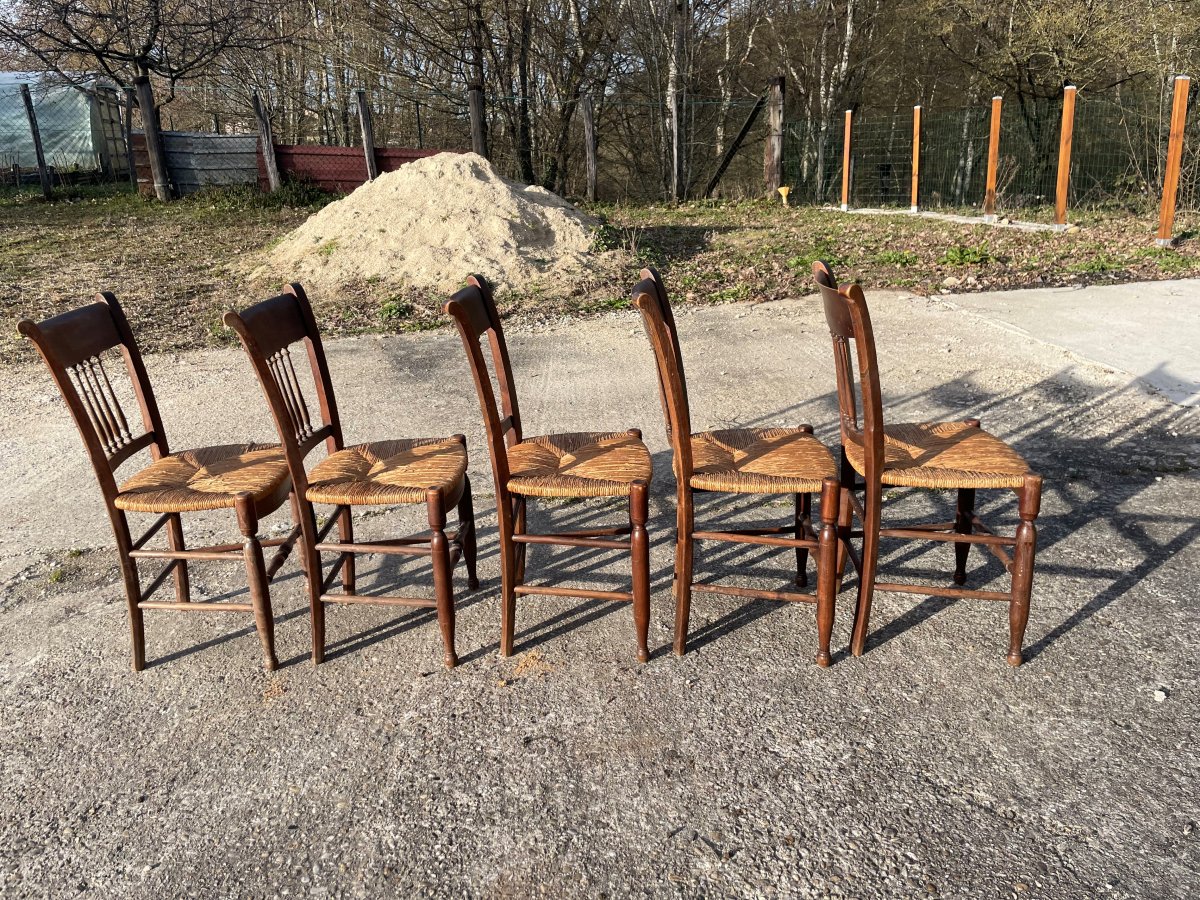 5 Chaises de campagne paillées .-photo-8