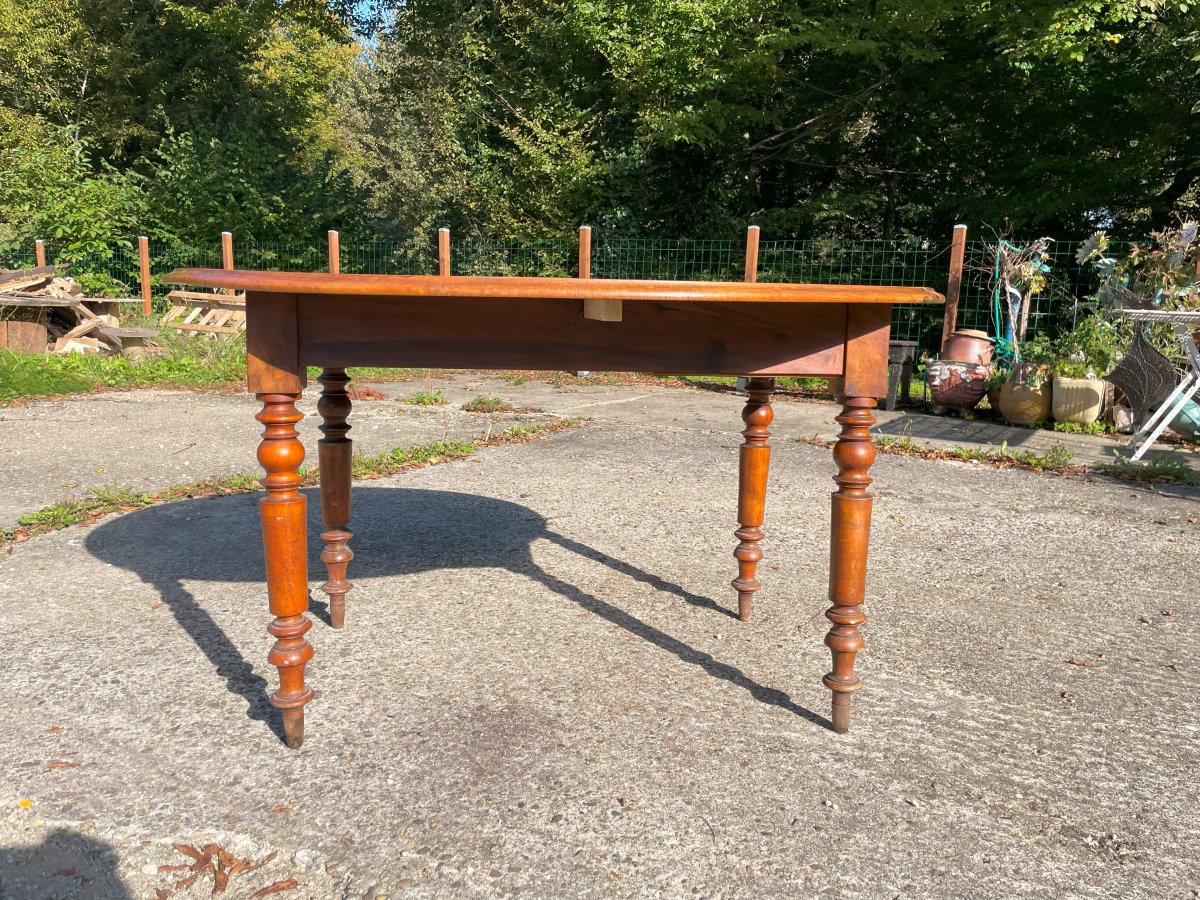 Table Louis Philippe Ovale à volets en noyer massif -photo-4