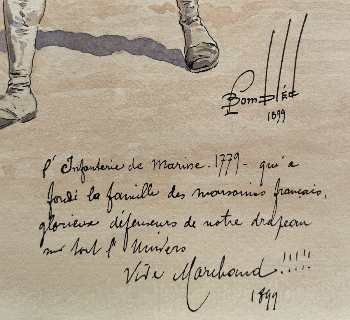 Drawing In 1899 By Louis Bombled "the Porpoise"  -photo-2