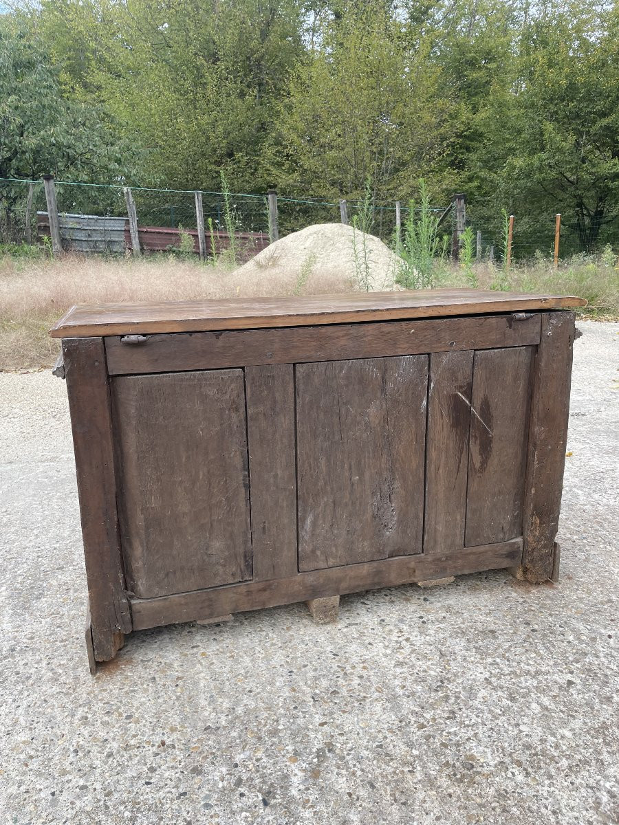 Large 19th-18th Century Walnut Wooden Chest-photo-2
