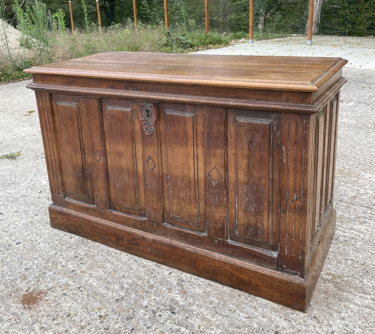 Large 19th-18th Century Walnut Wooden Chest