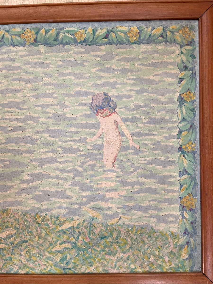 Tableau de J. RECULON " Les baigneuses  "-photo-3
