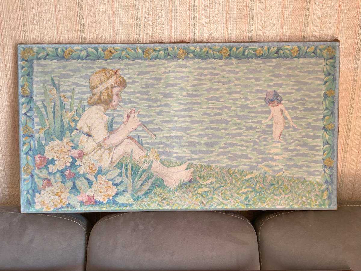 Tableau de J. RECULON " Les baigneuses  "-photo-7