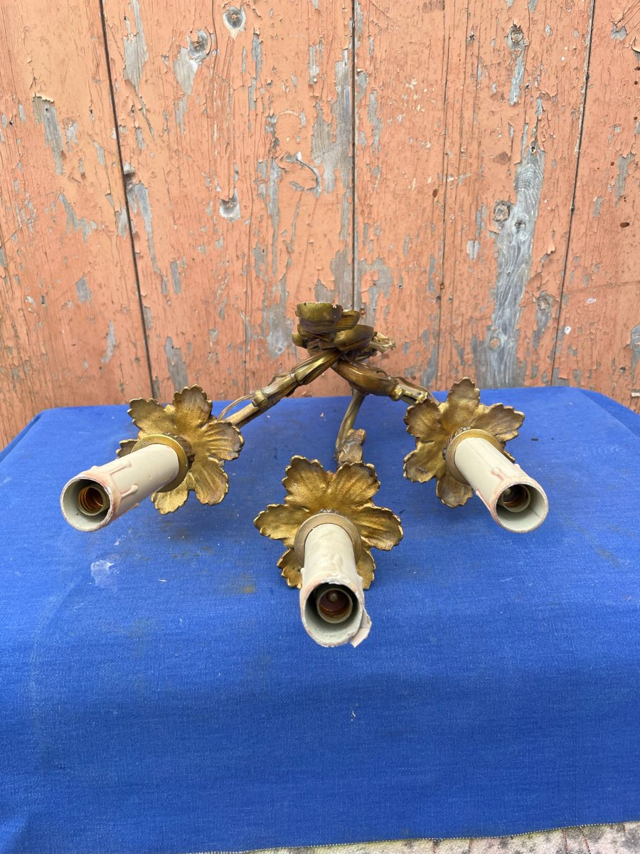 1 Applique en bronze à 3 branches bon état style Louis XV" -photo-4