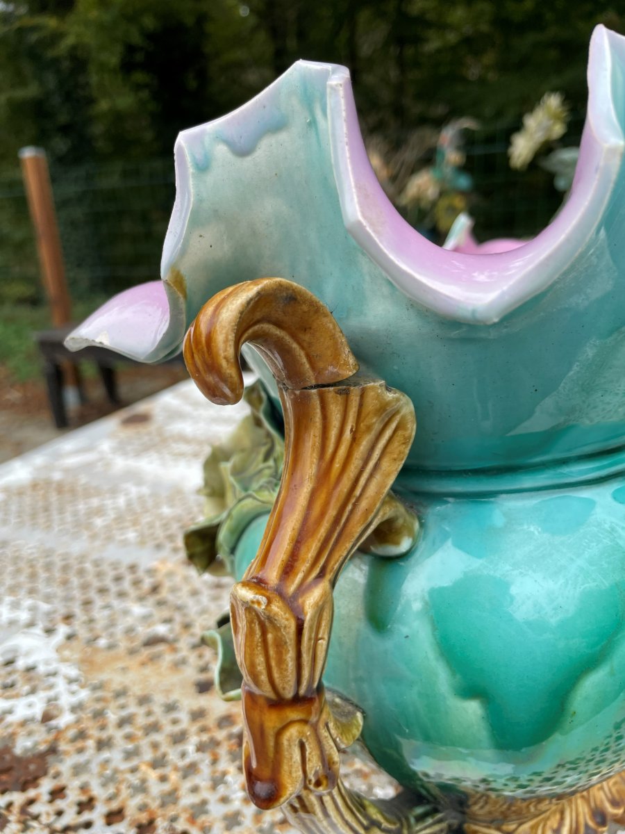 2 Vases et 1 Jardinière en barbotine -photo-5