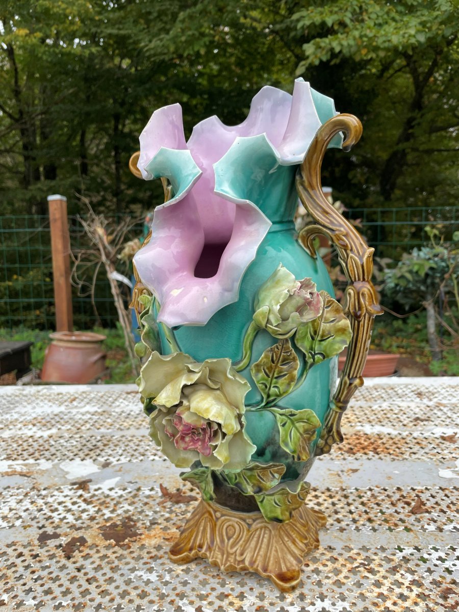 2 Vases et 1 Jardinière en barbotine -photo-7