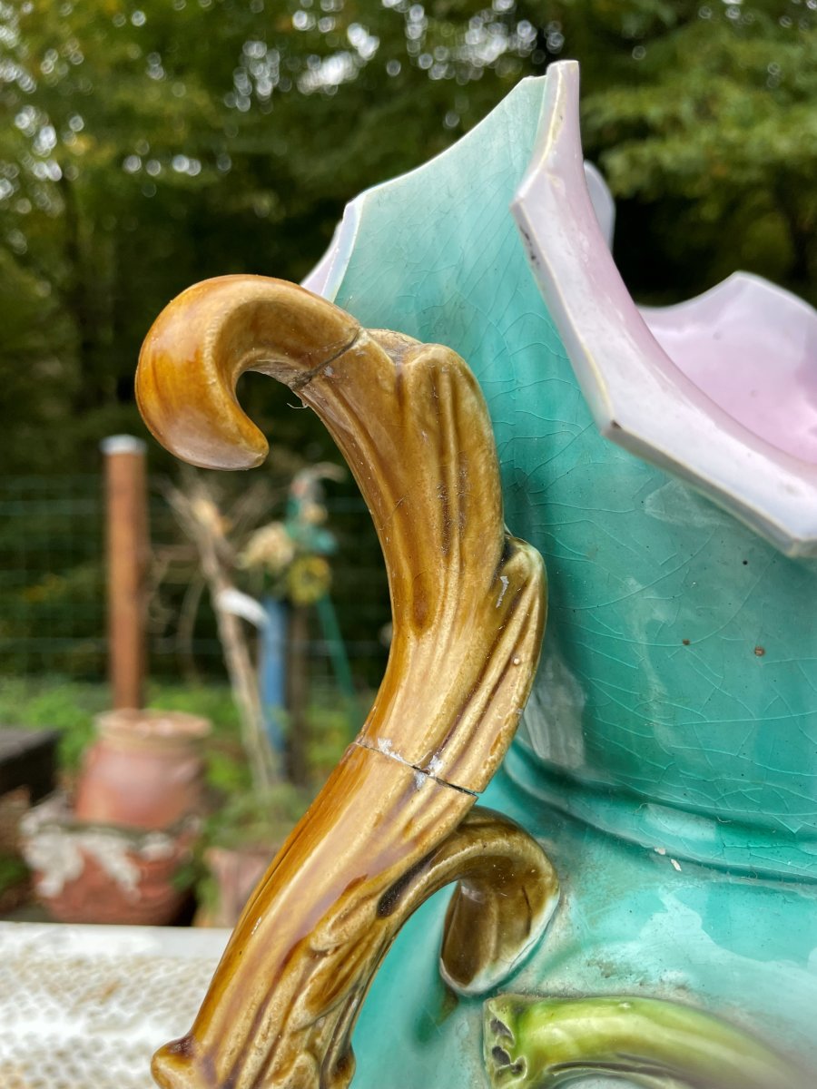 2 Vases et 1 Jardinière en barbotine -photo-8