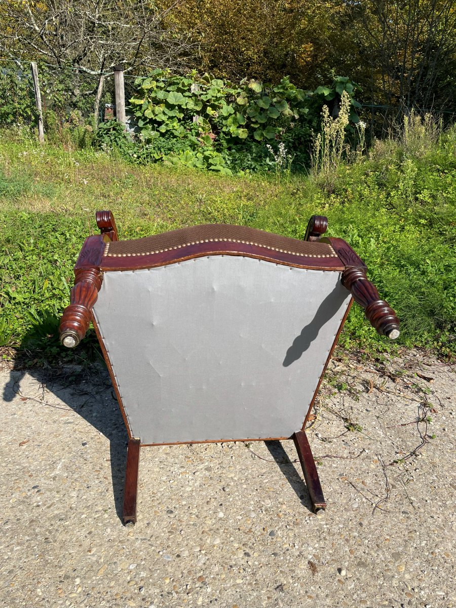 Fauteuil Voltaire à l'anglaise du 19ème siècle-photo-3