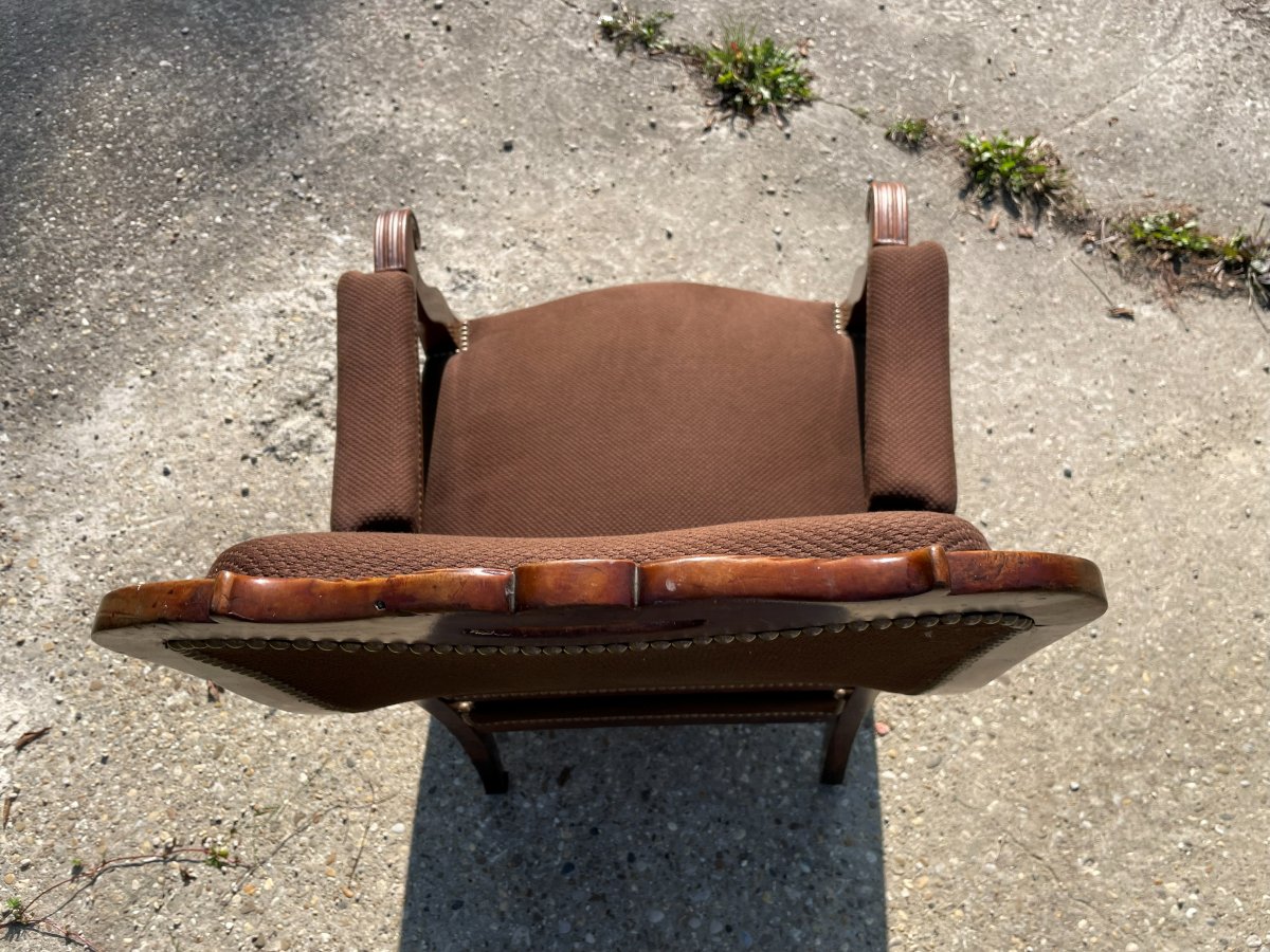 Fauteuil Voltaire à l'anglaise du 19ème siècle-photo-2