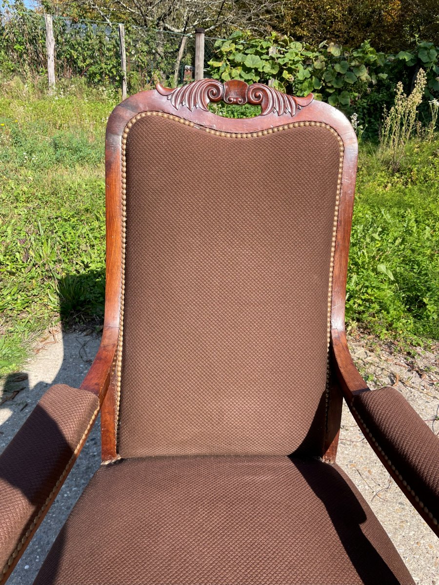 Fauteuil Voltaire à l'anglaise du 19ème siècle-photo-3