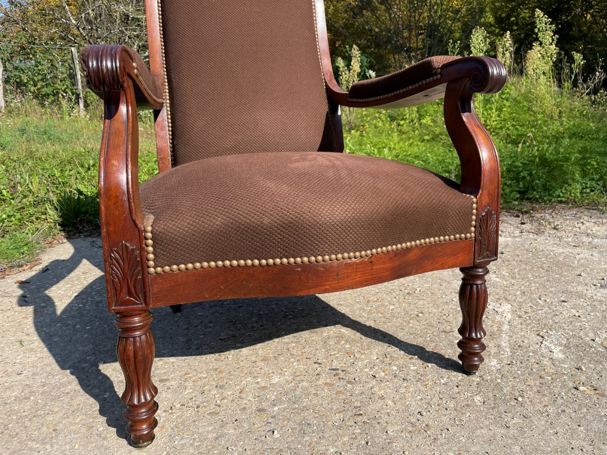 Fauteuil Voltaire à l'anglaise du 19ème siècle-photo-4