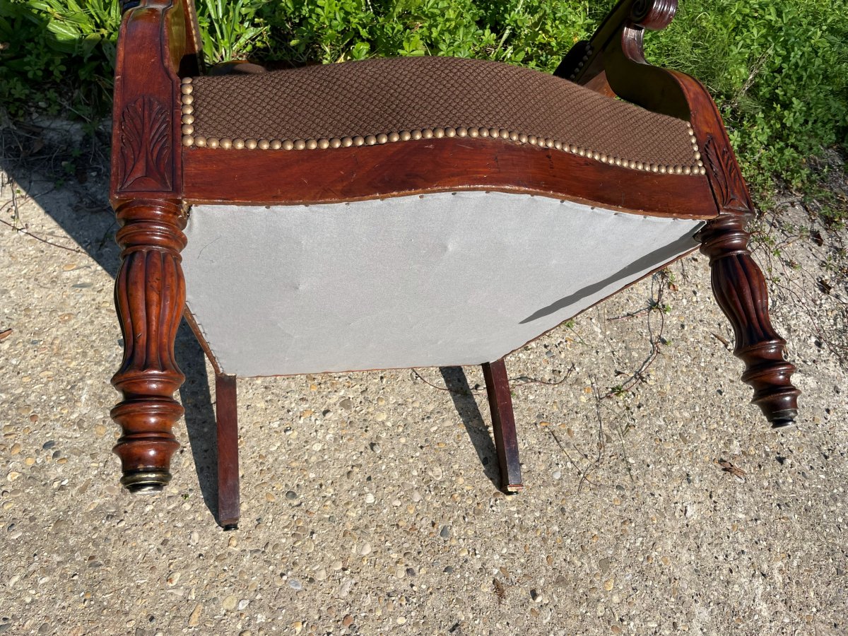 Fauteuil Voltaire à l'anglaise du 19ème siècle-photo-7