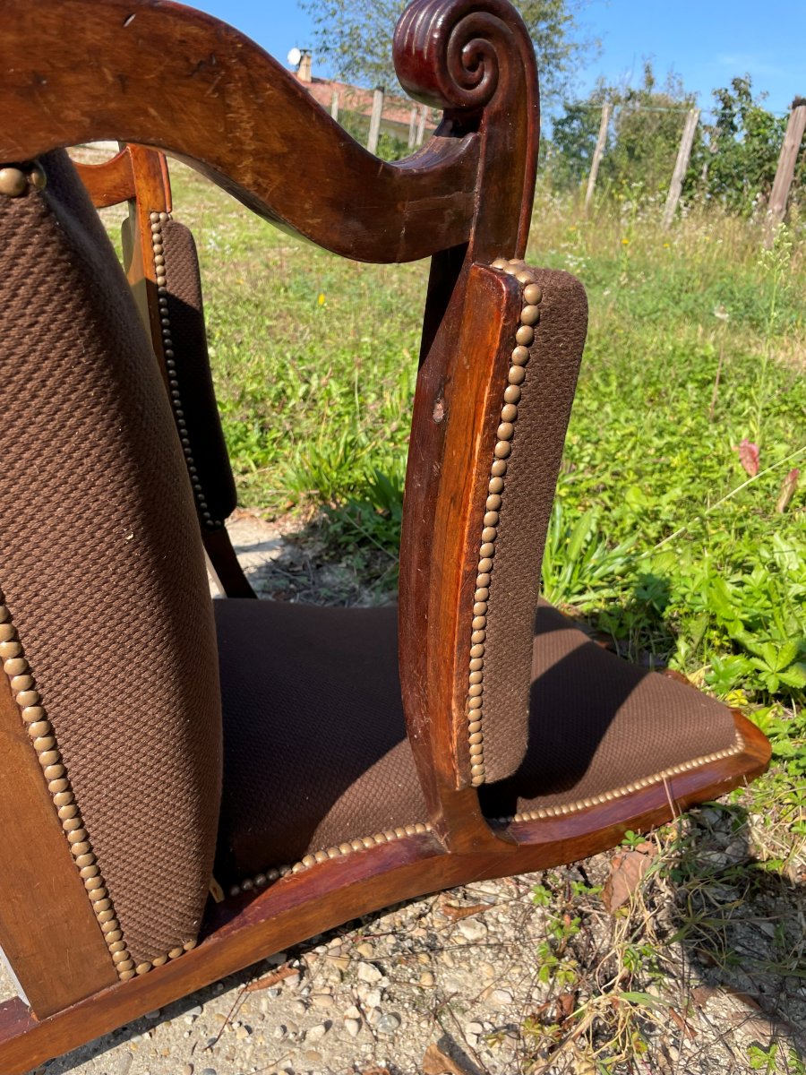 Fauteuil Voltaire à l'anglaise du 19ème siècle-photo-8