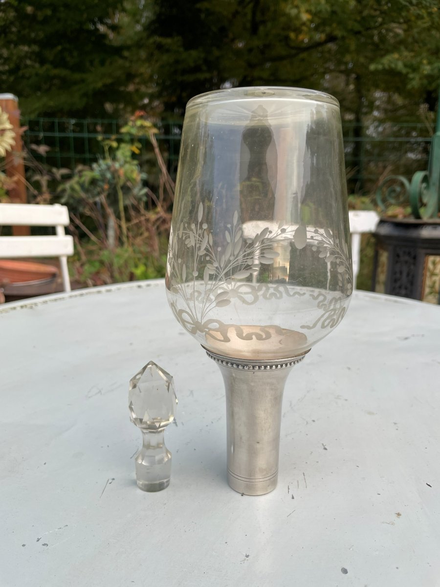 Bouteille en verre et en argent -photo-7