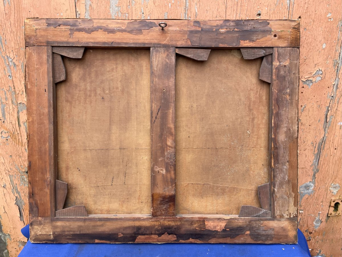 Tableau du 18éme siècle  Allégorie De La Vanité De La Vie à la Mort . -photo-2