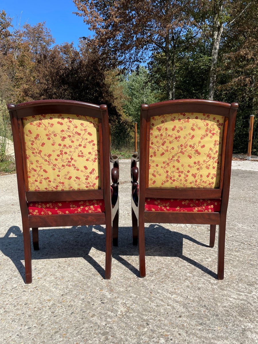 2 Fauteuils à crosses début 19ème siècle-photo-2