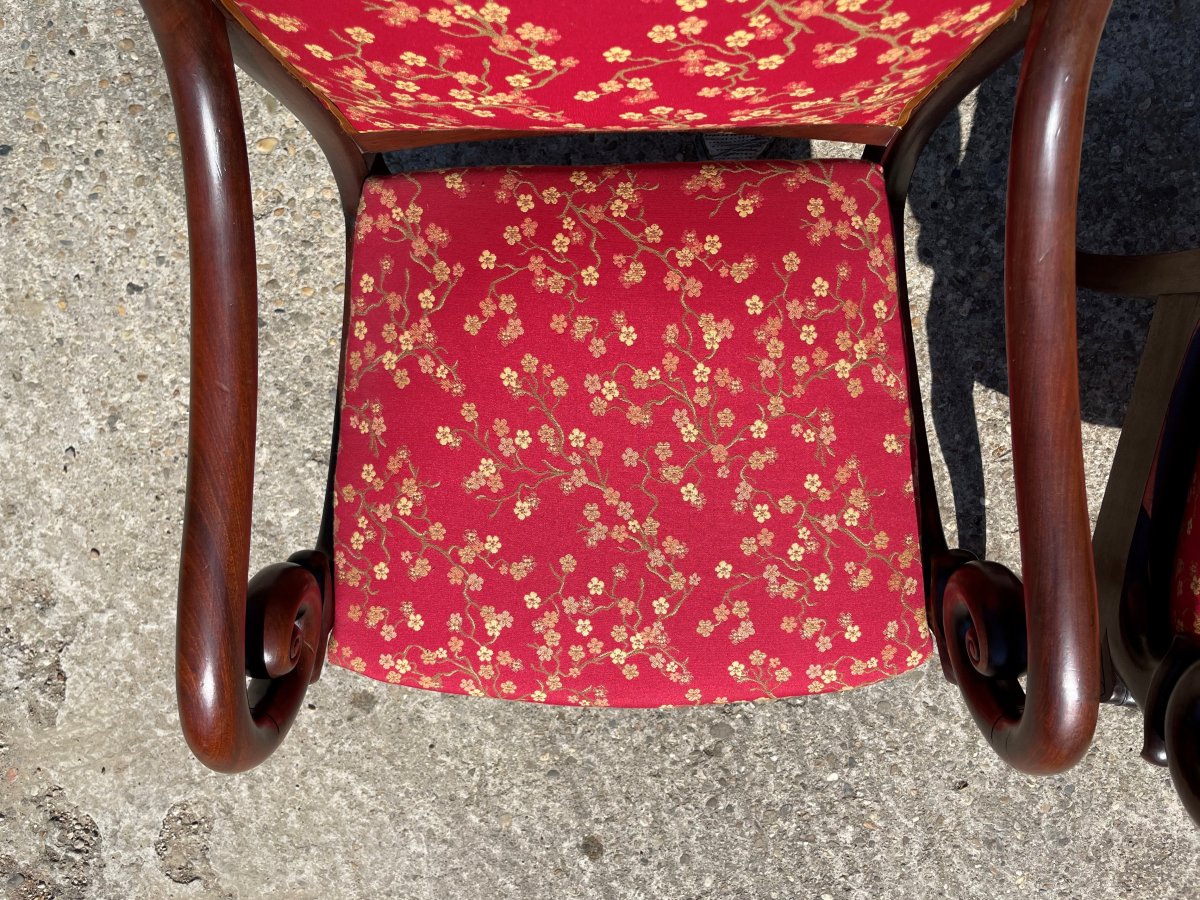 2 Fauteuils à crosses début 19ème siècle-photo-1