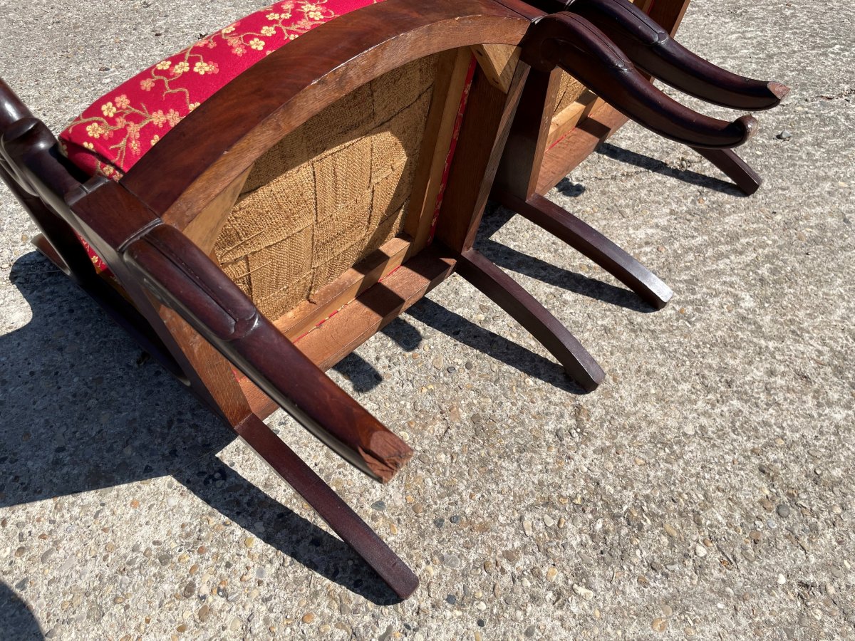 2 Fauteuils à crosses début 19ème siècle-photo-6