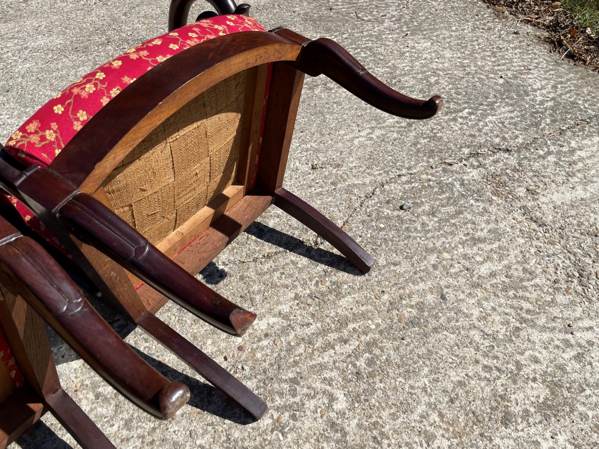 2 Fauteuils à crosses début 19ème siècle-photo-7