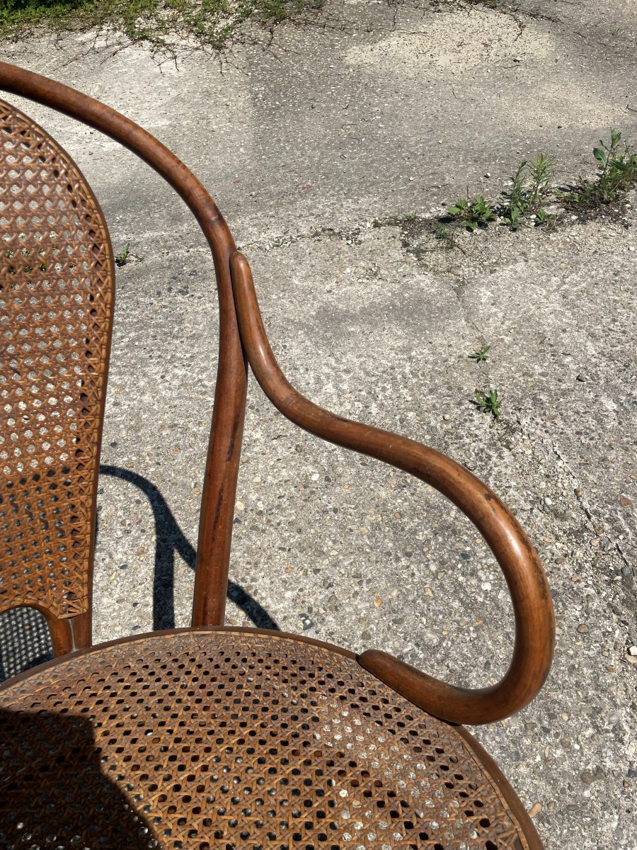 Rocking-chair du 19ème siècle signé Vve LEBRUN & FILS - Cannage en parfait état-photo-4