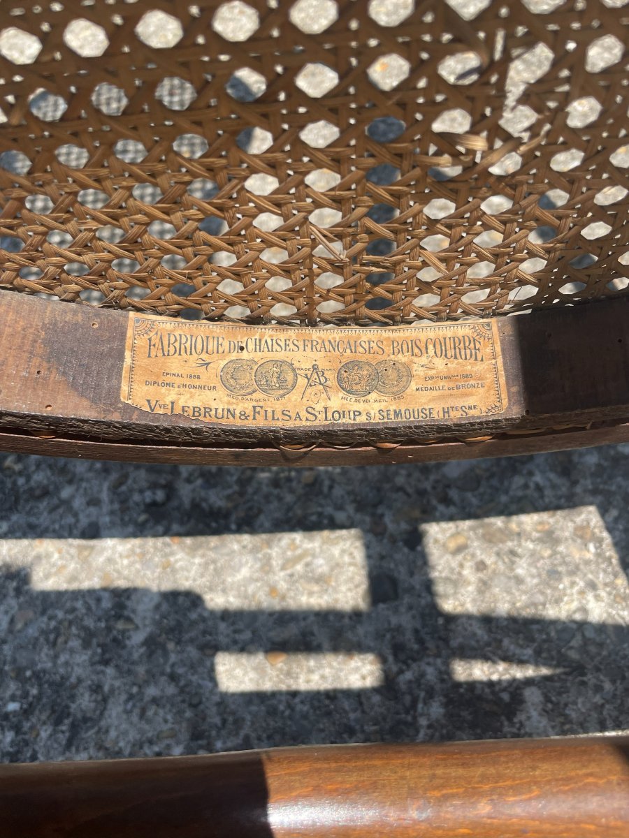Rocking-chair du 19ème siècle signé Vve LEBRUN & FILS - Cannage en parfait état-photo-7