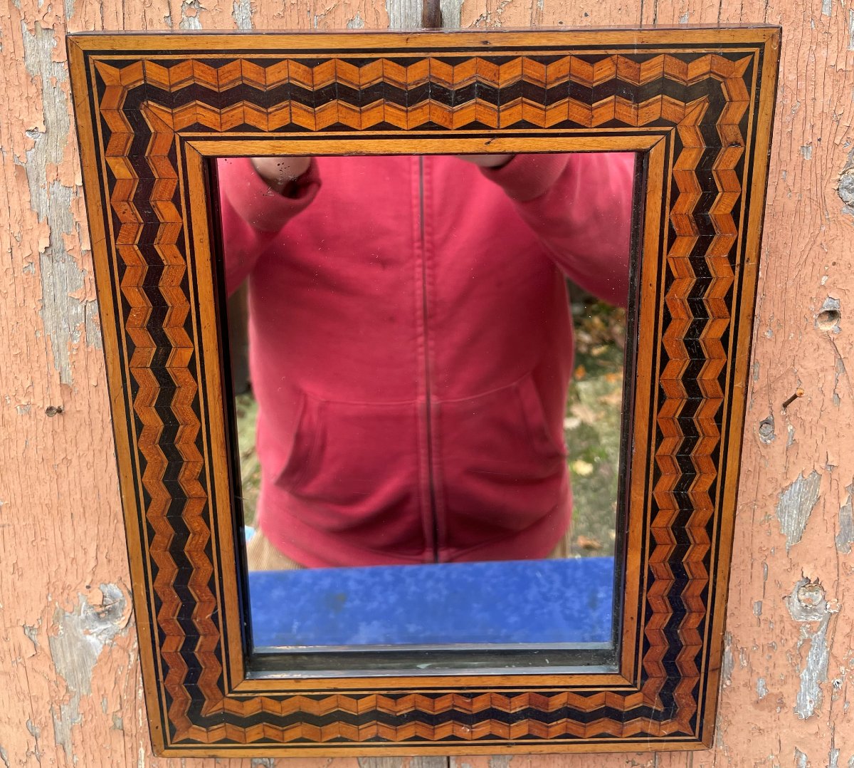 Small 19th-century Marquetry Mirror -photo-2