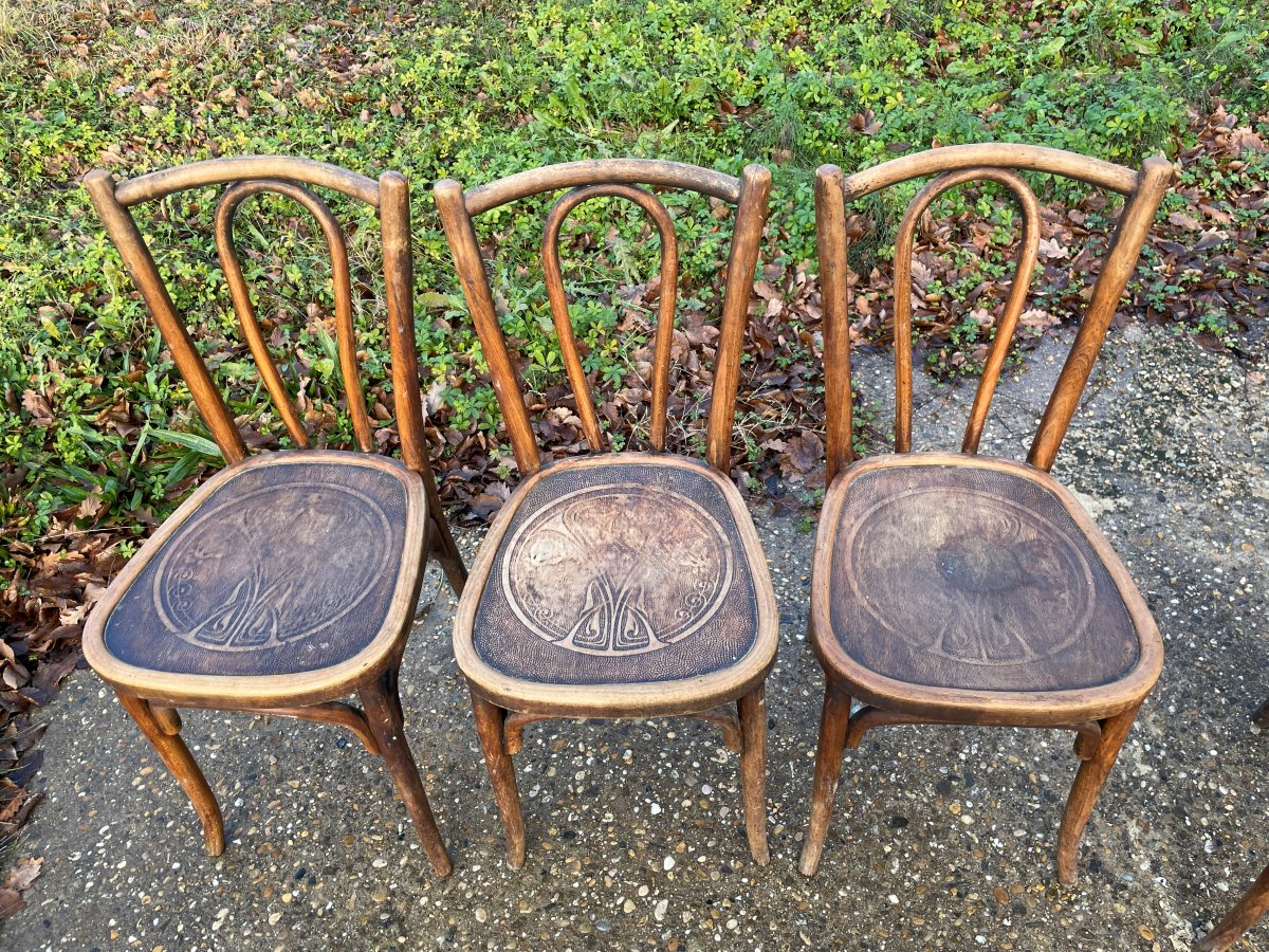 5 Bistro Chairs From 1900 -photo-3